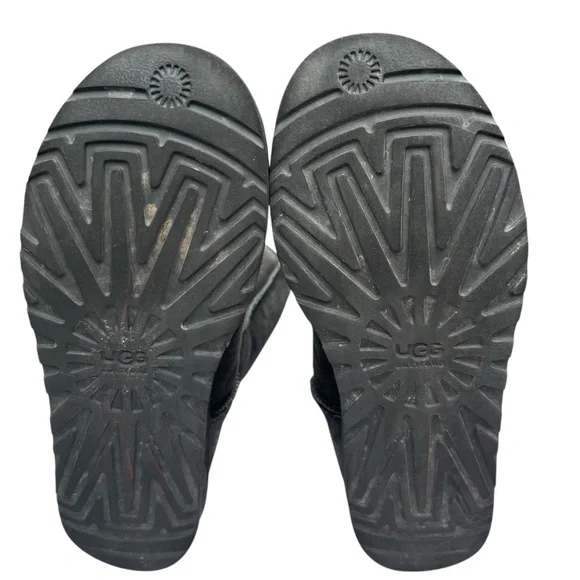 UGG Tall Classic Suede Shearling Boots Women’s Size 8 | Black High Winter Snow - Picture 10 of 13